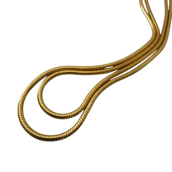 NWT J. Crew Double Layered Gold-Tone Snake Chain Necklace - Picture 5 of 9